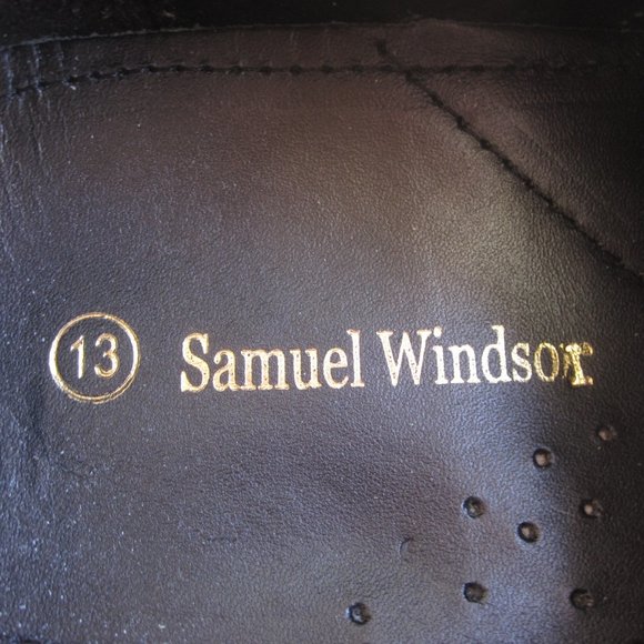 Samuel Windsor Black Leather Shoes Mens 13 Wingtip Cheltenham Brogues Handmade main image 4